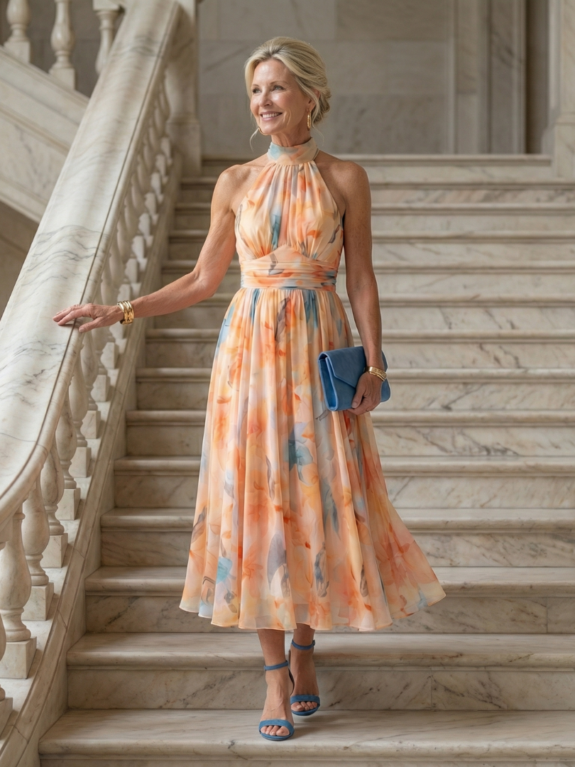 Ellis & Johnson™ | Soft Halter Midi Dress