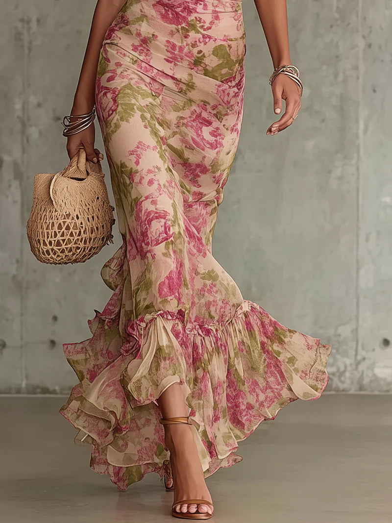 Fiora™ Long Dress With Vintage Rose Print