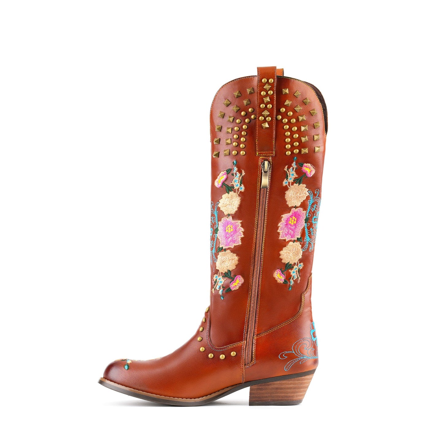 Wildflower Studded Leather Boots