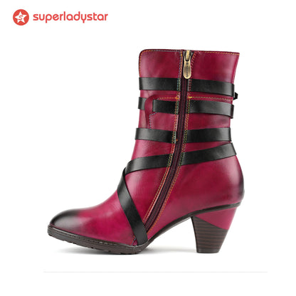 Vintage Midnight Stride Strap Boots