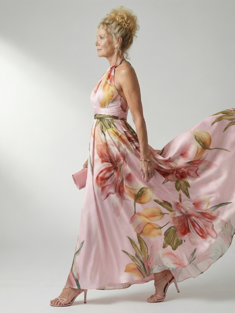 Selene | Elegant Satin Maxi Dress