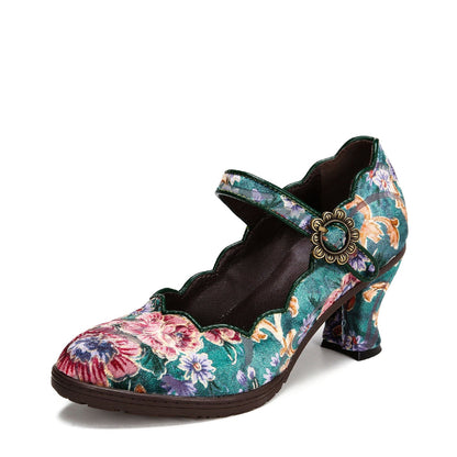 Retro Handmade Embroidered Pumps