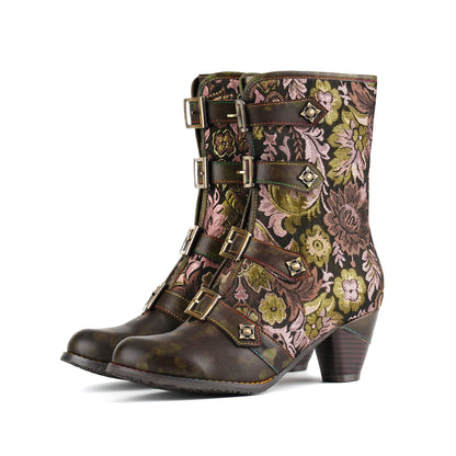 Rose Garden Buckle Boots
