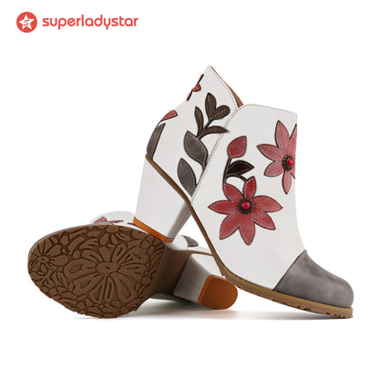 Floral Grace Ankle Boots