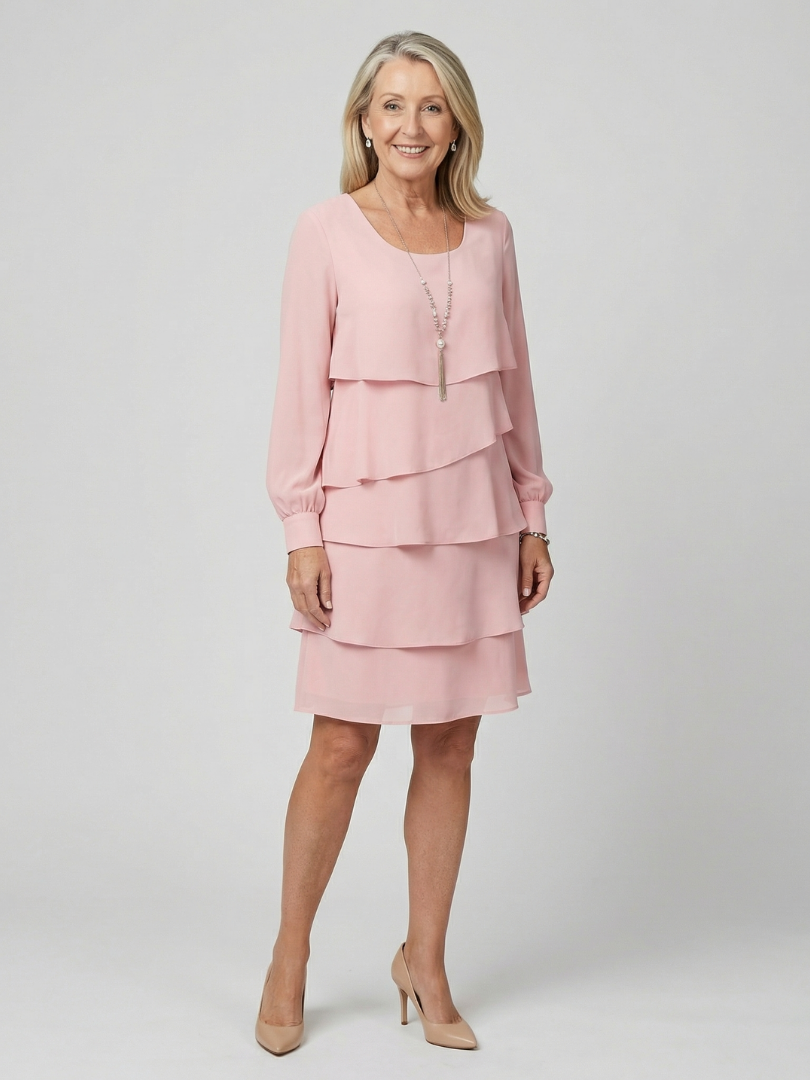 Mia | Clean Layered Knee-Length Dress