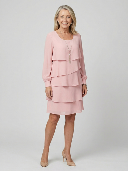 Mia | Clean Layered Knee-Length Dress