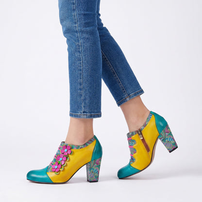 Vintage Handmade Bohemian Graffiti Pumps