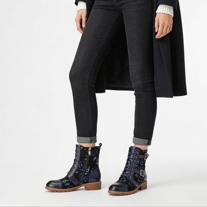 Timeless Grace Floral Lace-Up Flat Ankle Boots
