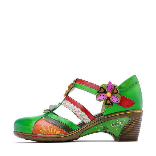 Bohemian Leather Printing Stitching Non-slip Breathable Sandals