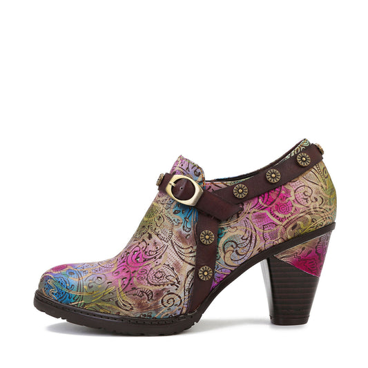 Bohemian Gradient Hollow Leather Pumps