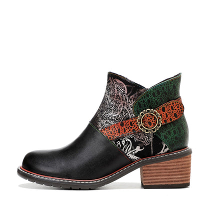 Handmade Sexy Buckle Ankle Boots