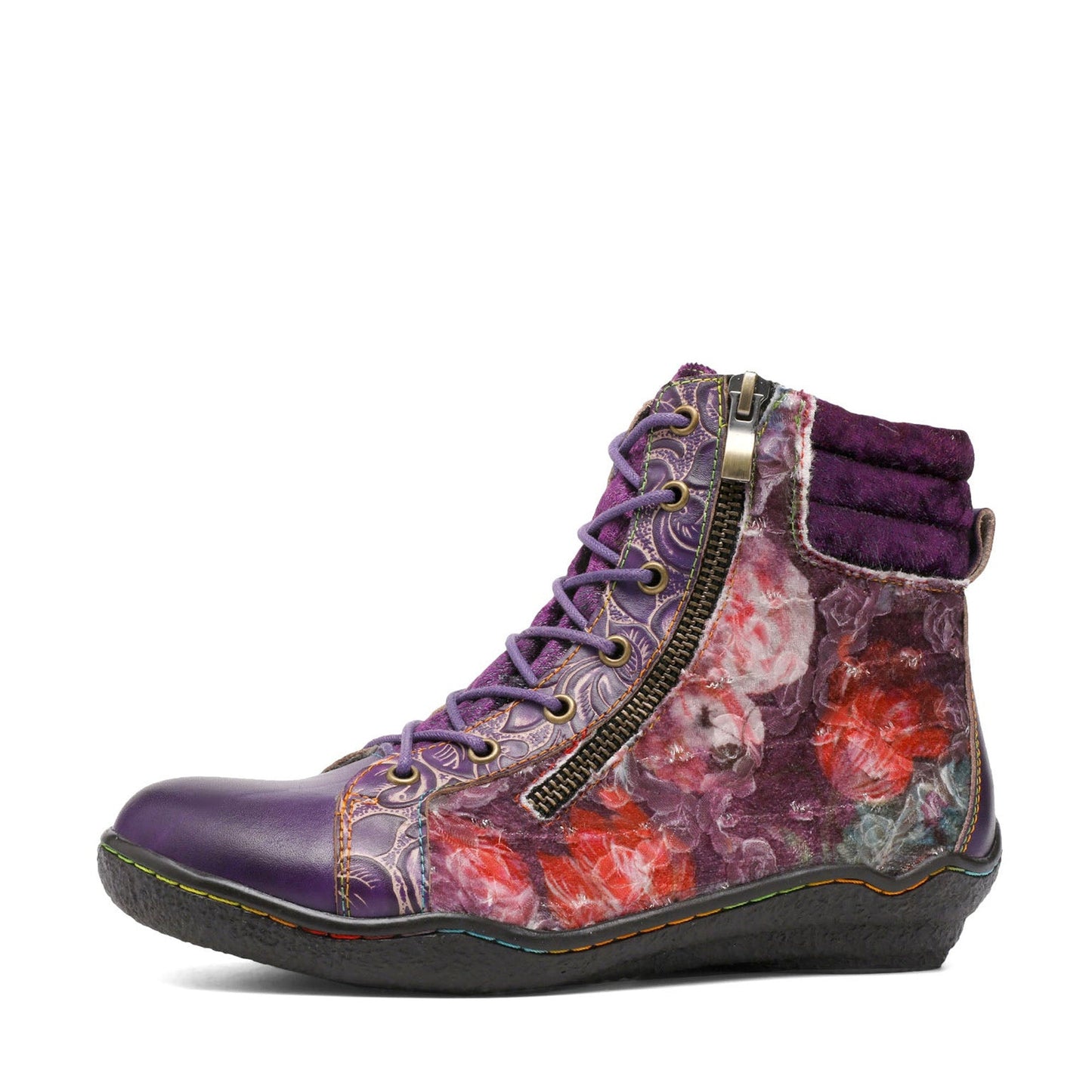 Handcrafted Vintage Stylish Comfort Printed Walking Boots