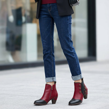 Noble Rose Embroidered Ankle Boots