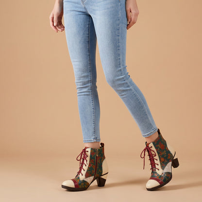 Autumn Garden Floral Ankle Boots