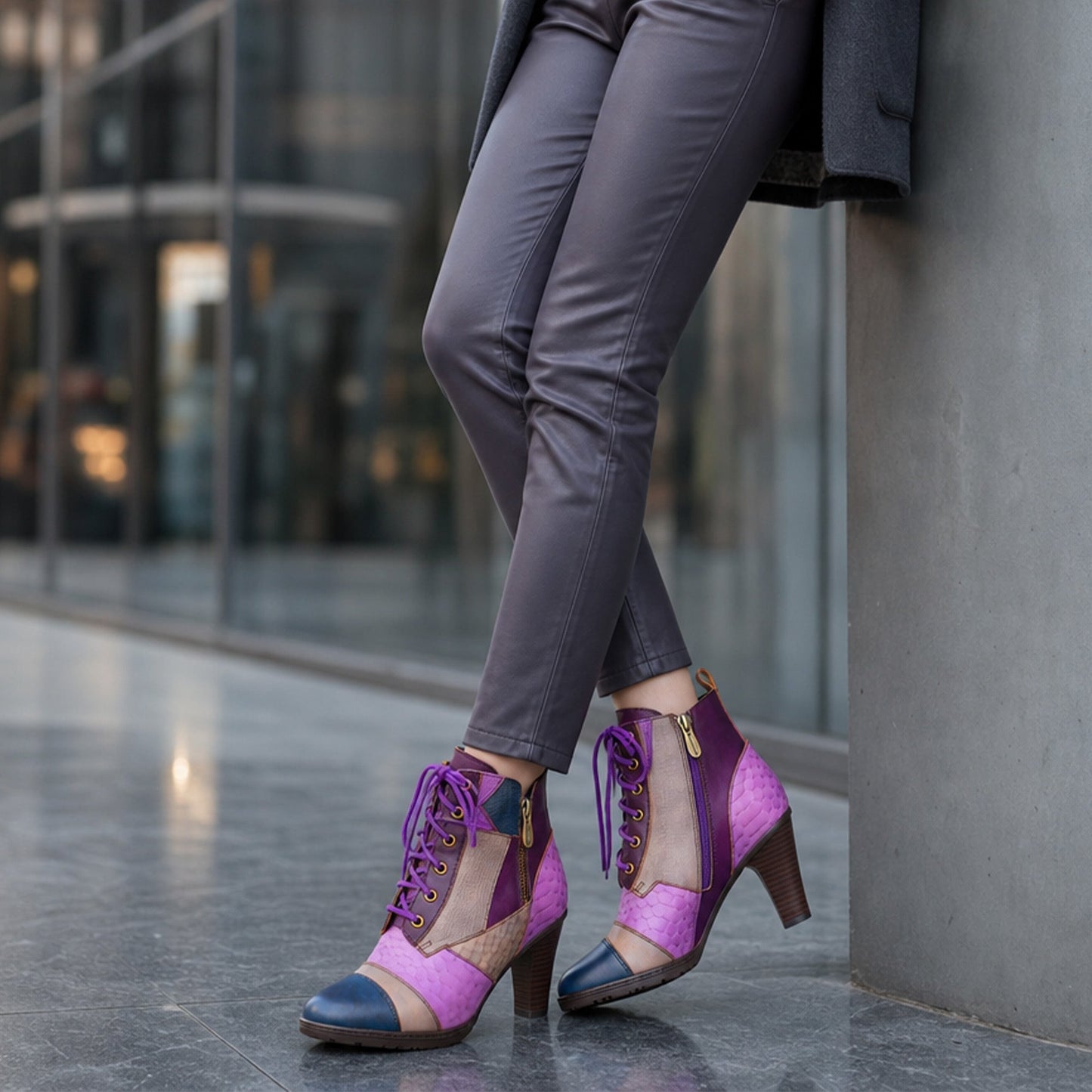 Urban Mosaic Patchwork Ankle Boots