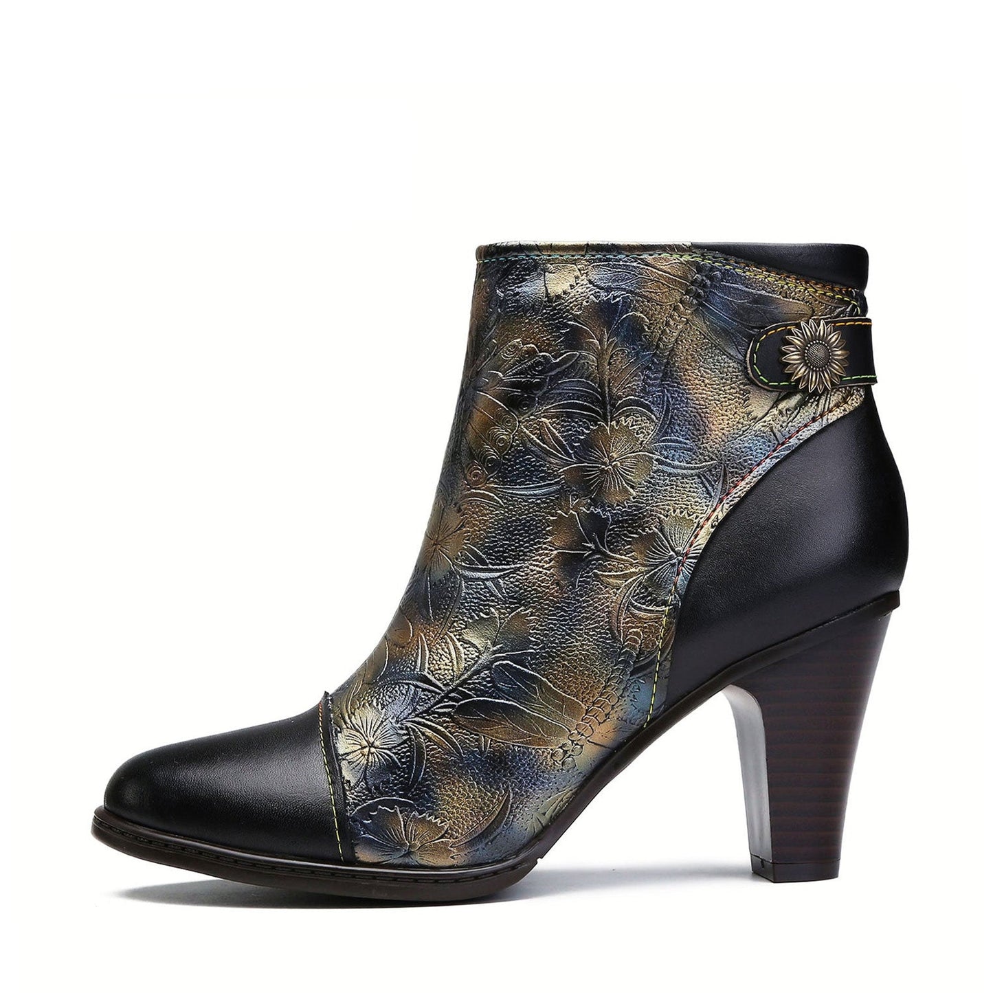 Vintage Handmade Embossed Ankle Boots