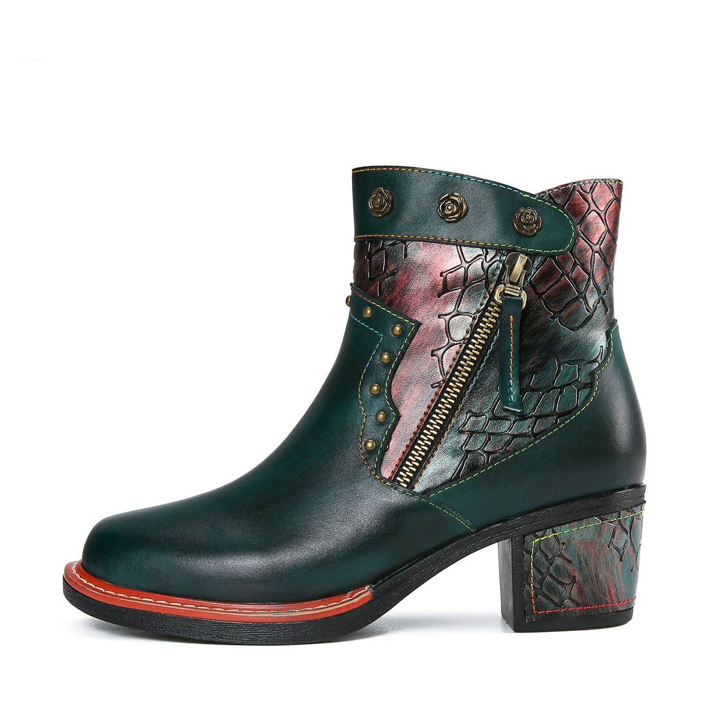 Vintage Handmade Comfort Chunky Heel Booties