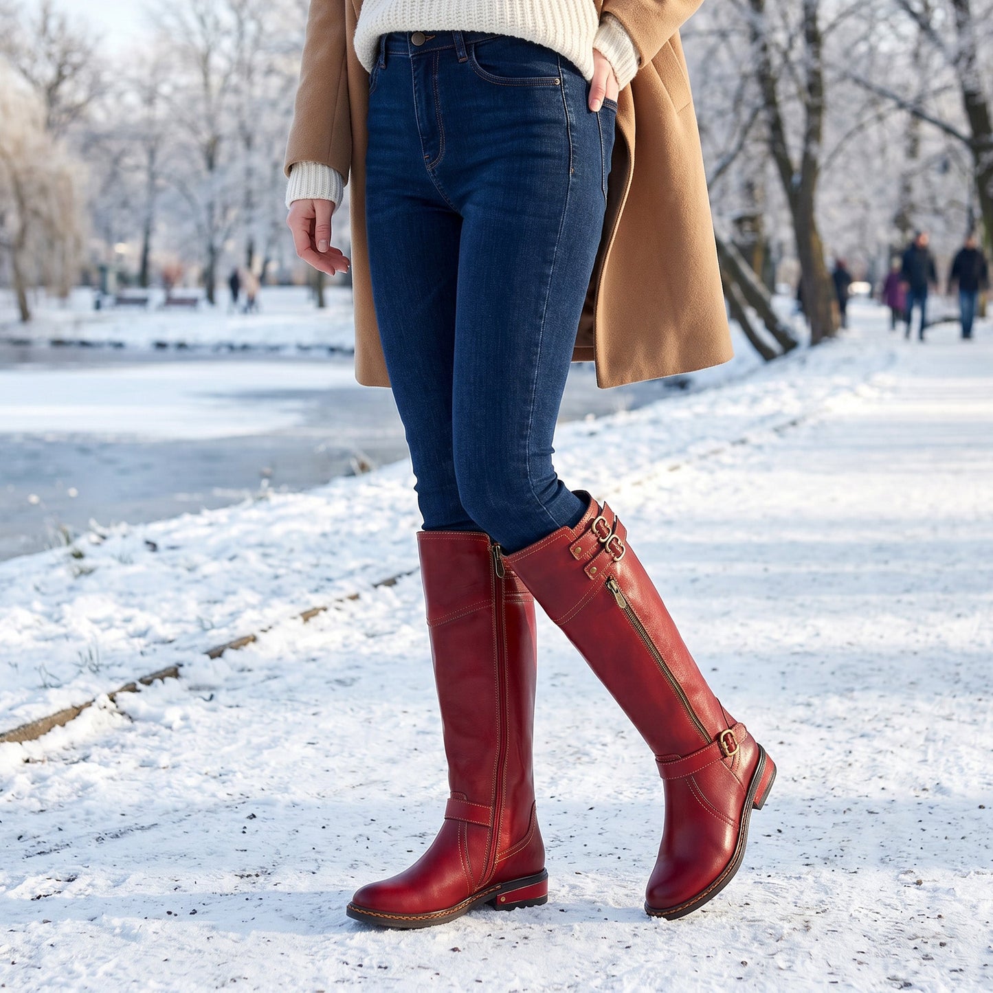 Scarlet Charm Buckle Boots