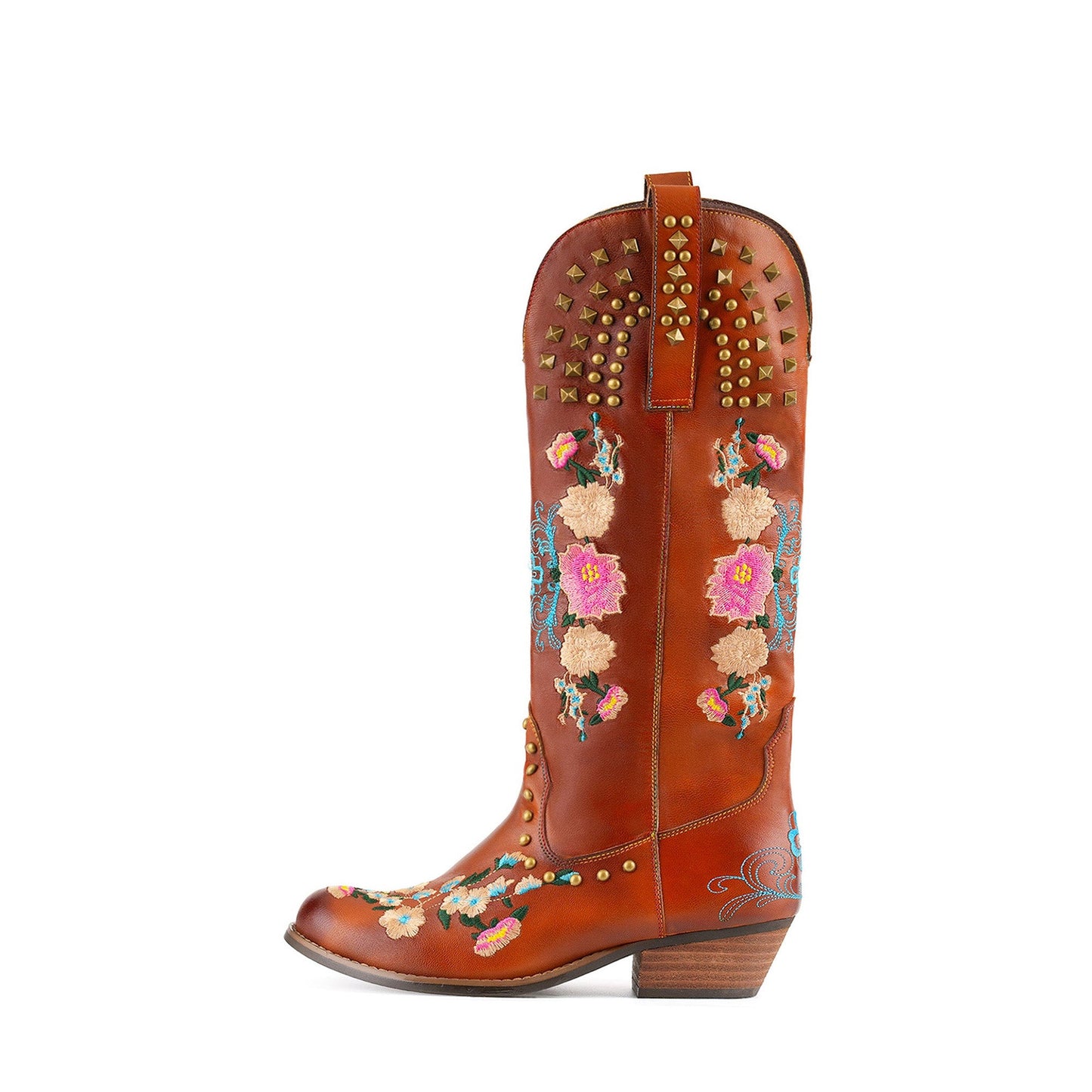 Wildflower Studded Leather Boots