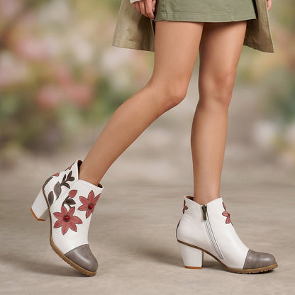 Floral Grace Ankle Boots