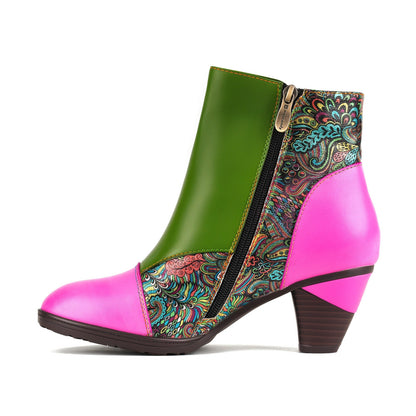 Retro Handmade Floral Fantasy Boots