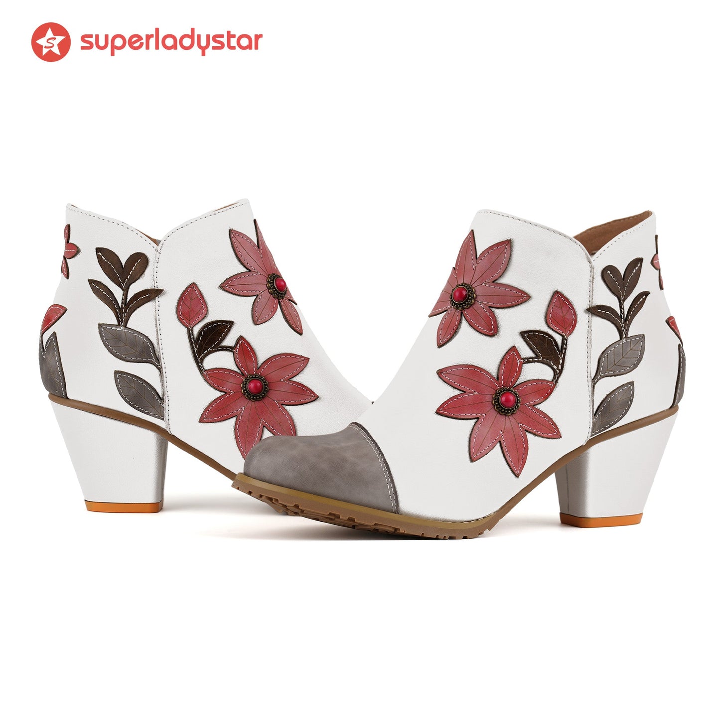 Floral Grace Ankle Boots