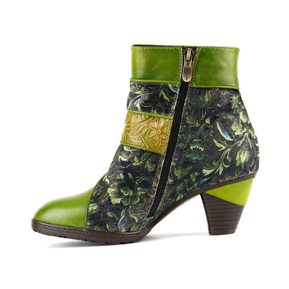 Handmade Nature Bloom Ankle Boots