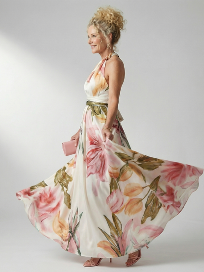 Selene | Elegant Satin Maxi Dress