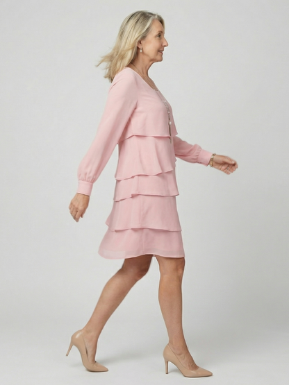 Mia | Clean Layered Knee-Length Dress