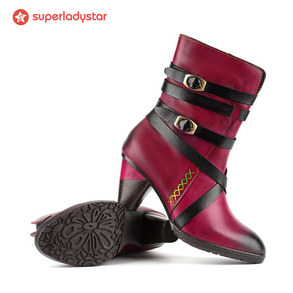 Vintage Midnight Stride Strap Boots