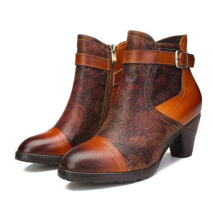 Hand-painted Soft Comfy Ankle Boots