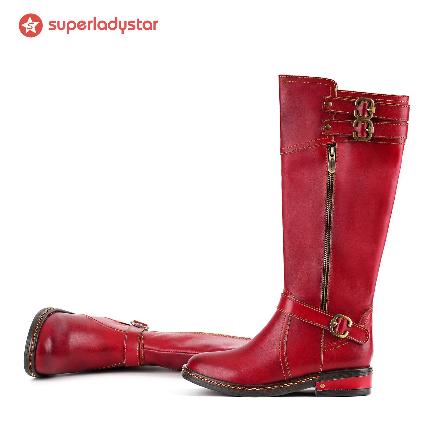Scarlet Charm Buckle Boots