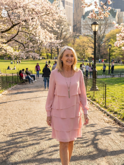 Mia | Clean Layered Knee-Length Dress