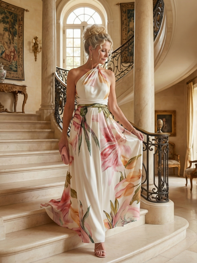 Selene | Elegant Satin Maxi Dress