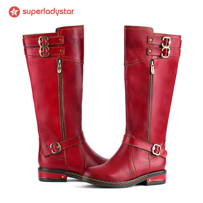 Scarlet Charm Buckle Boots