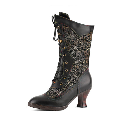 Victorian Elegance Mid-Calf Boots