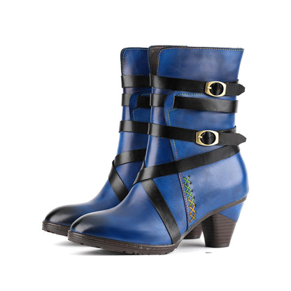 Vintage Midnight Stride Strap Boots