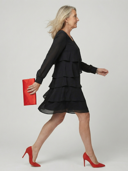 Mia | Clean Layered Knee-Length Dress