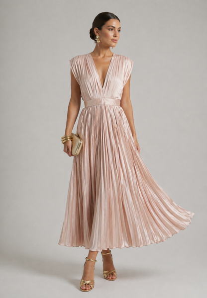Ellis & Johnson™  | Timeless Pleated Midi Dress
