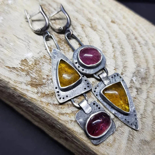 Retro Triangular Geometric Earrings