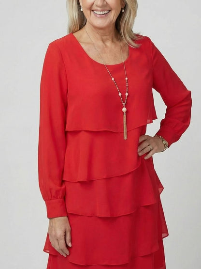 Mia | Clean Layered Knee-Length Dress