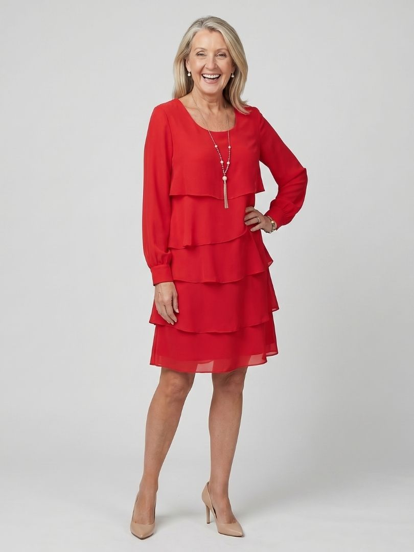 Mia | Clean Layered Knee-Length Dress