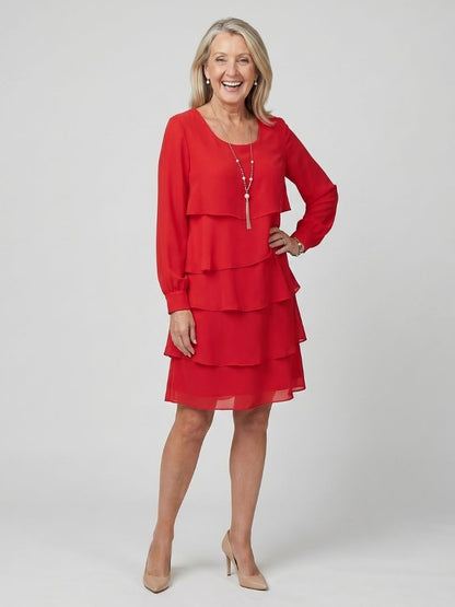 Mia | Clean Layered Knee-Length Dress