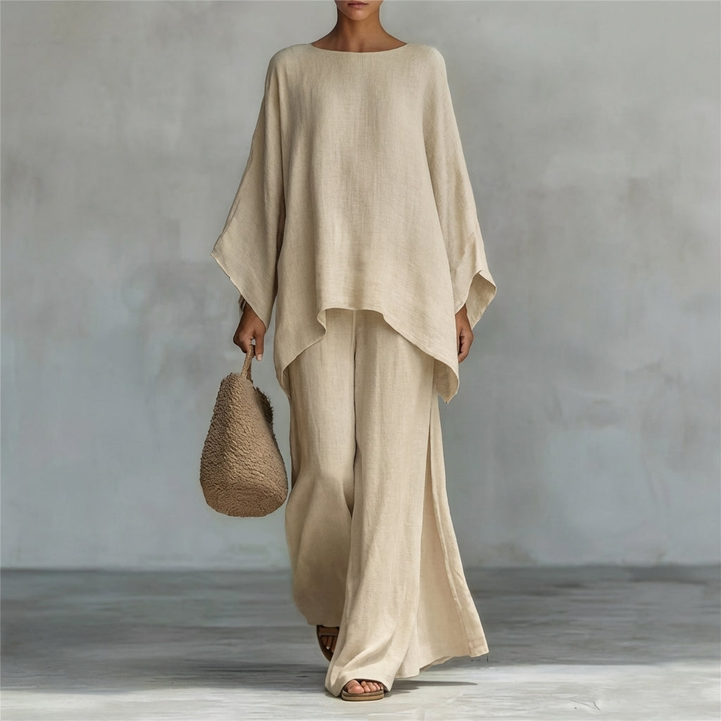 Cristina | Long Sleeve & Wide-Leg Pants Set