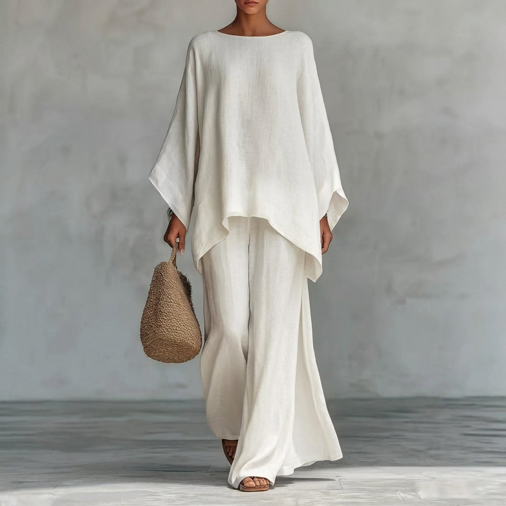 Cristina | Long Sleeve & Wide-Leg Pants Set