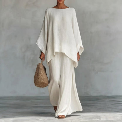 Cristina | Long Sleeve & Wide-Leg Pants Set