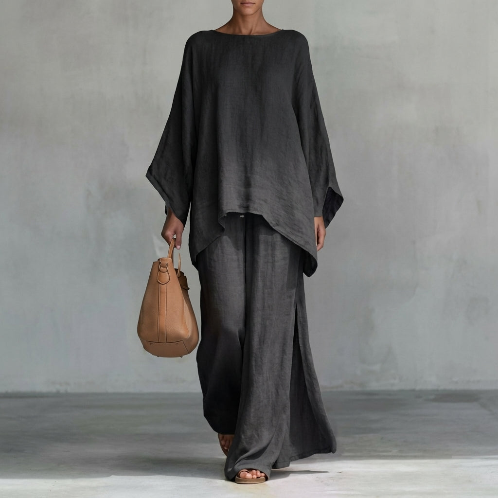 Cristina | Long Sleeve & Wide-Leg Pants Set
