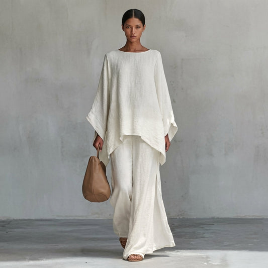 Cristina | Long Sleeve & Wide-Leg Pants Set