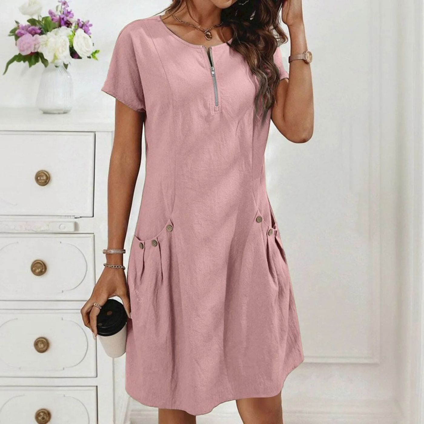 Karen™ | Robe féminine élégante avec fermeture éclair