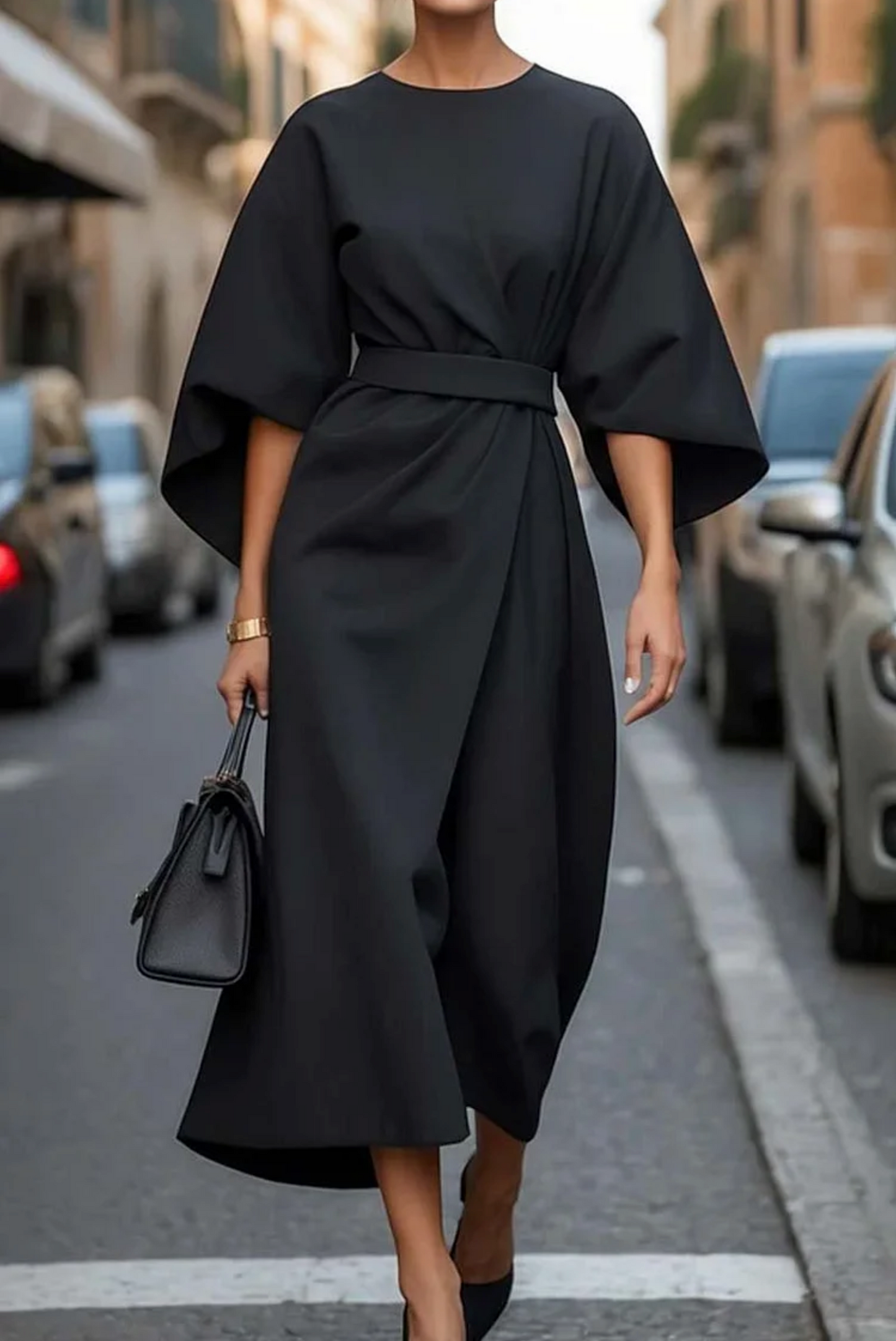 Sofia Keira Flowing Wide-Sleeve Dress